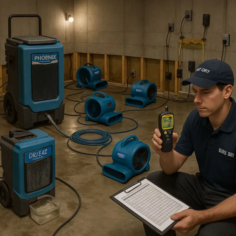 Structural Drying and Dehumidification process in Lake Village, AR